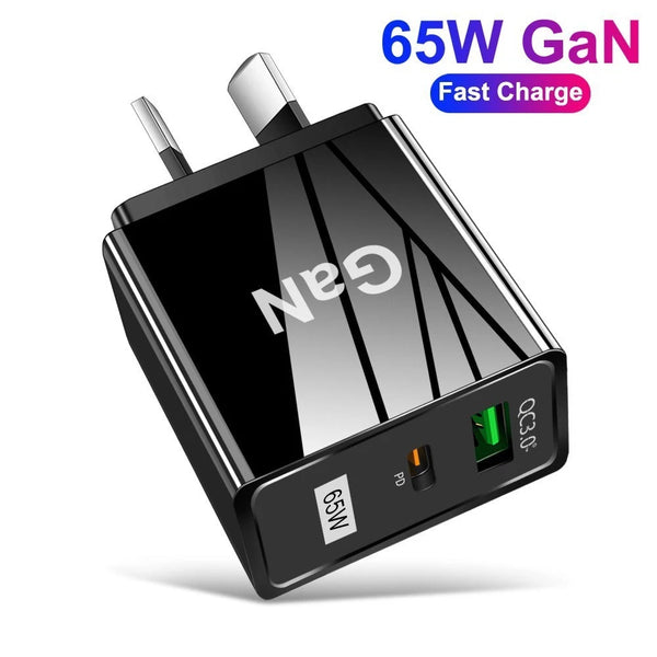 65W GaN USB-C Fast Wall Charger — AU Plug